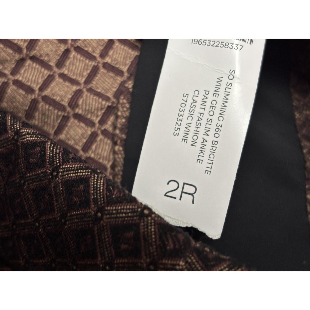 Chicos Pants Womens 2R So Slimming Brigitte 360 Ankle Slim Leg Geo Pattern - Picture 11 of 16